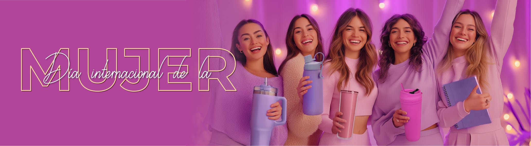 Banner de artículos promocionales del día de la mujer