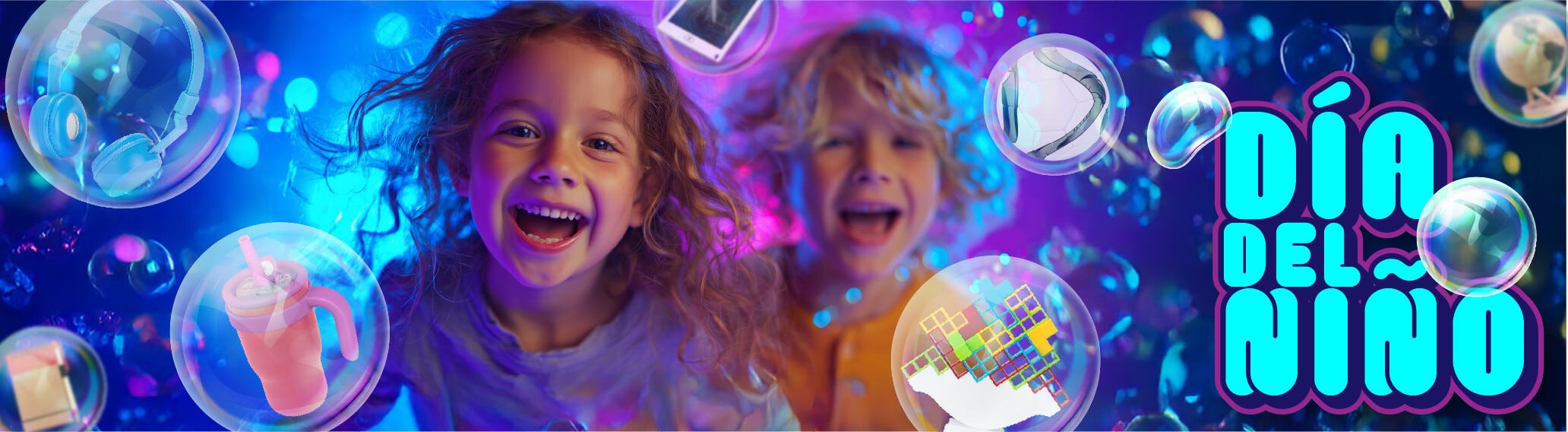 Banner de artículos promocionales del día del niño